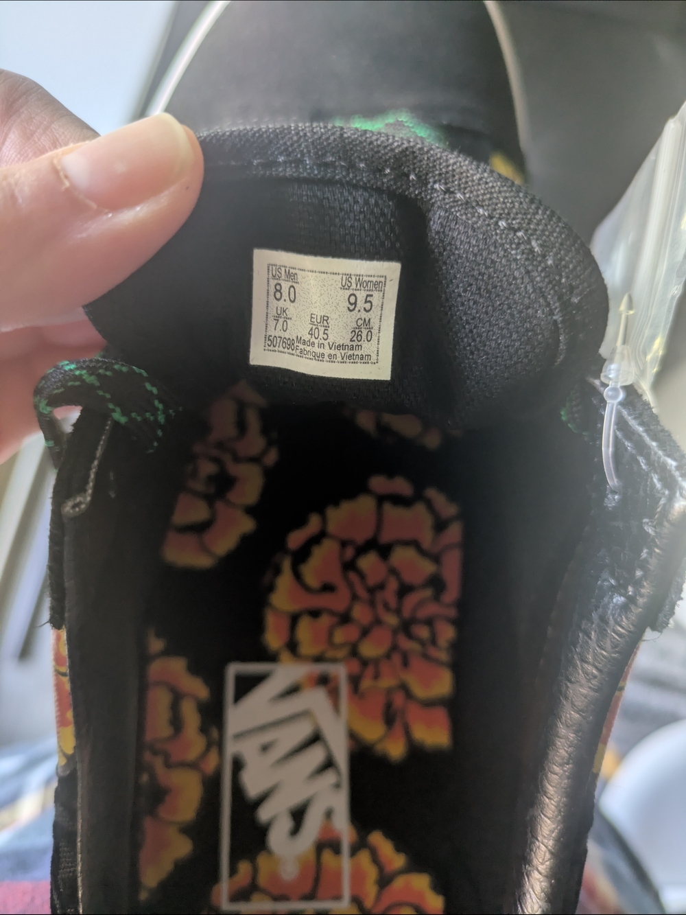Vans Floral Black Slip-On Sneakers - Black with Yellow/Pink Flowers